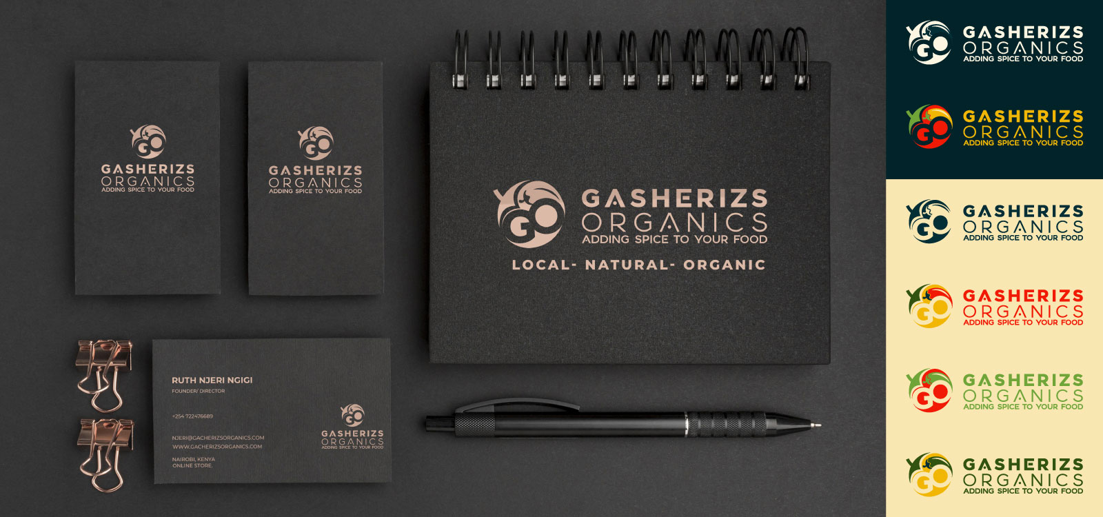 Singwa Enterprises, INC. created the brand identity for GaSherizs Organics.