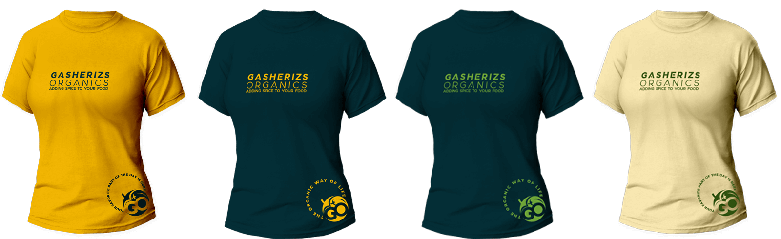 GaSherizs Organics Brand Identity T-Shirts Design Opti
